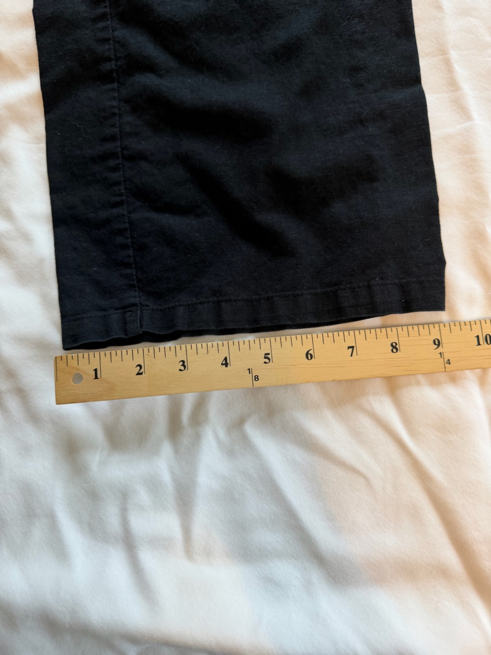 Zara Wide-Leg Black Women's Pants Elastic Waist- Cotton/linen-pockets-Tall/Small - Picture 11 of 12